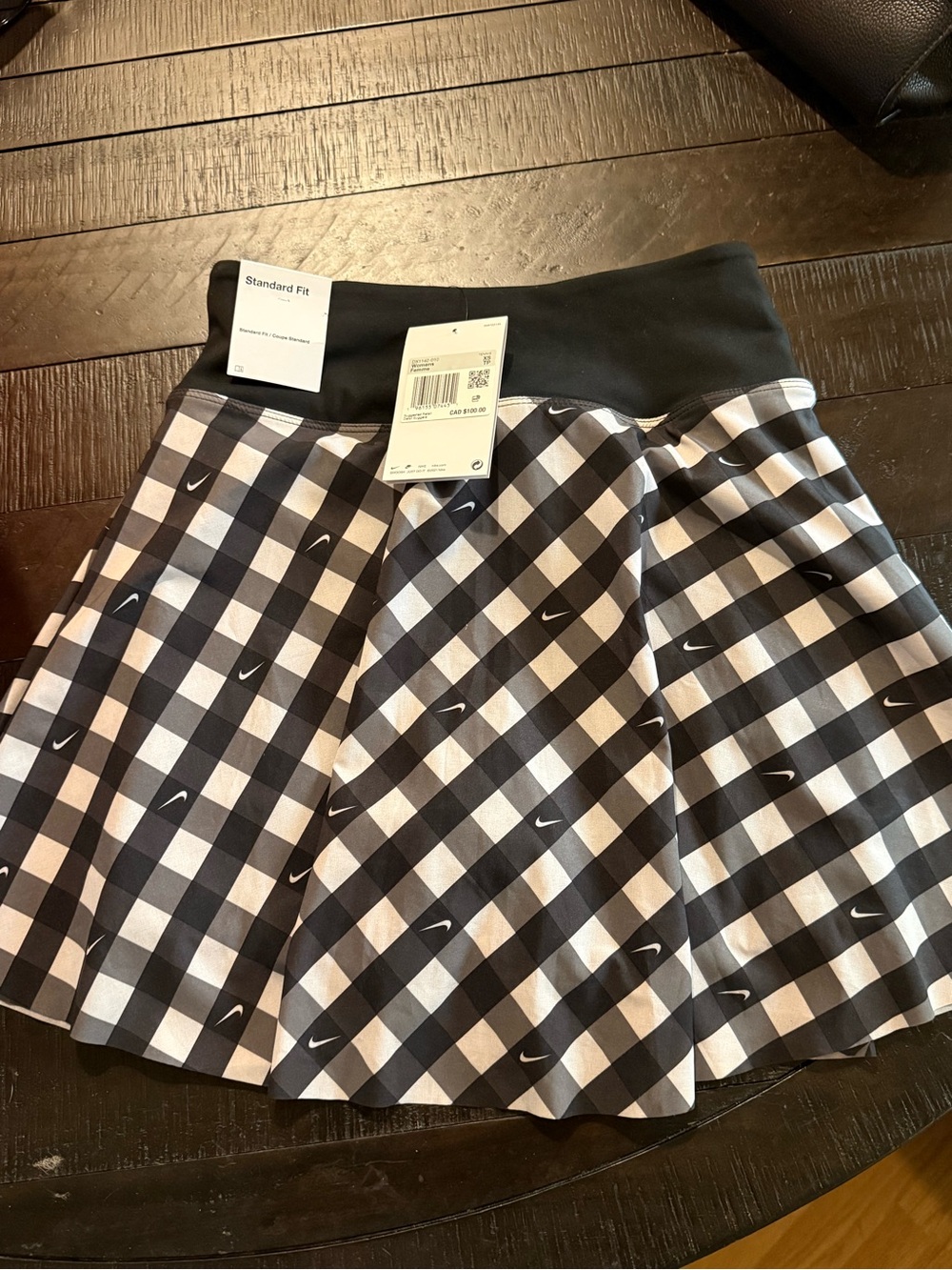 Nike Black & White Gingham Skater Skirt